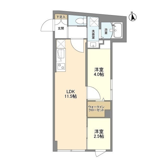 ウェルスクエア学芸大学Ⅱ 401号室の間取り図